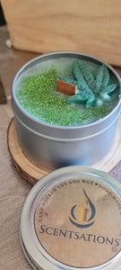 The 420,  4oz Scented Candle Cedarwood scented